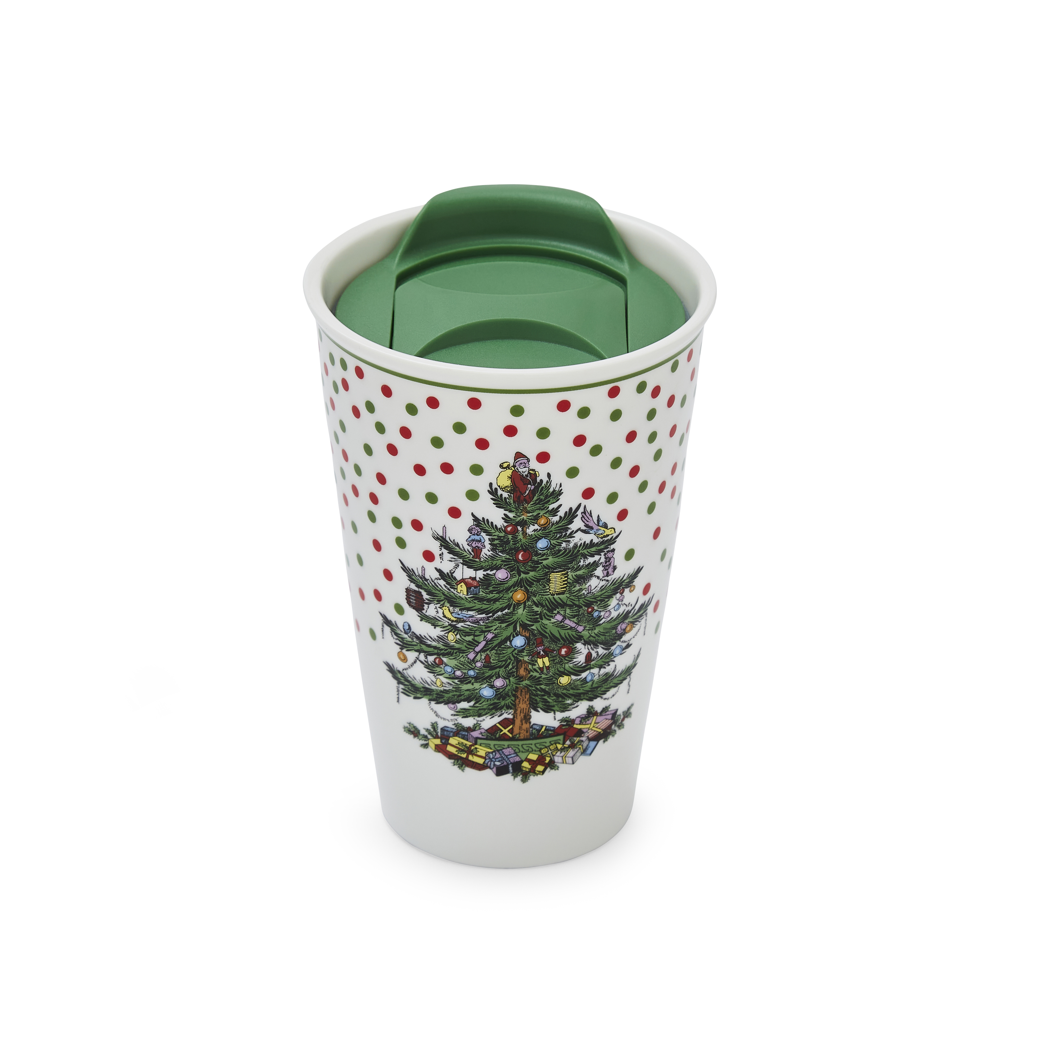 Christmas Tree Polka Dot Travel Mug, 8 fl.oz. image number null